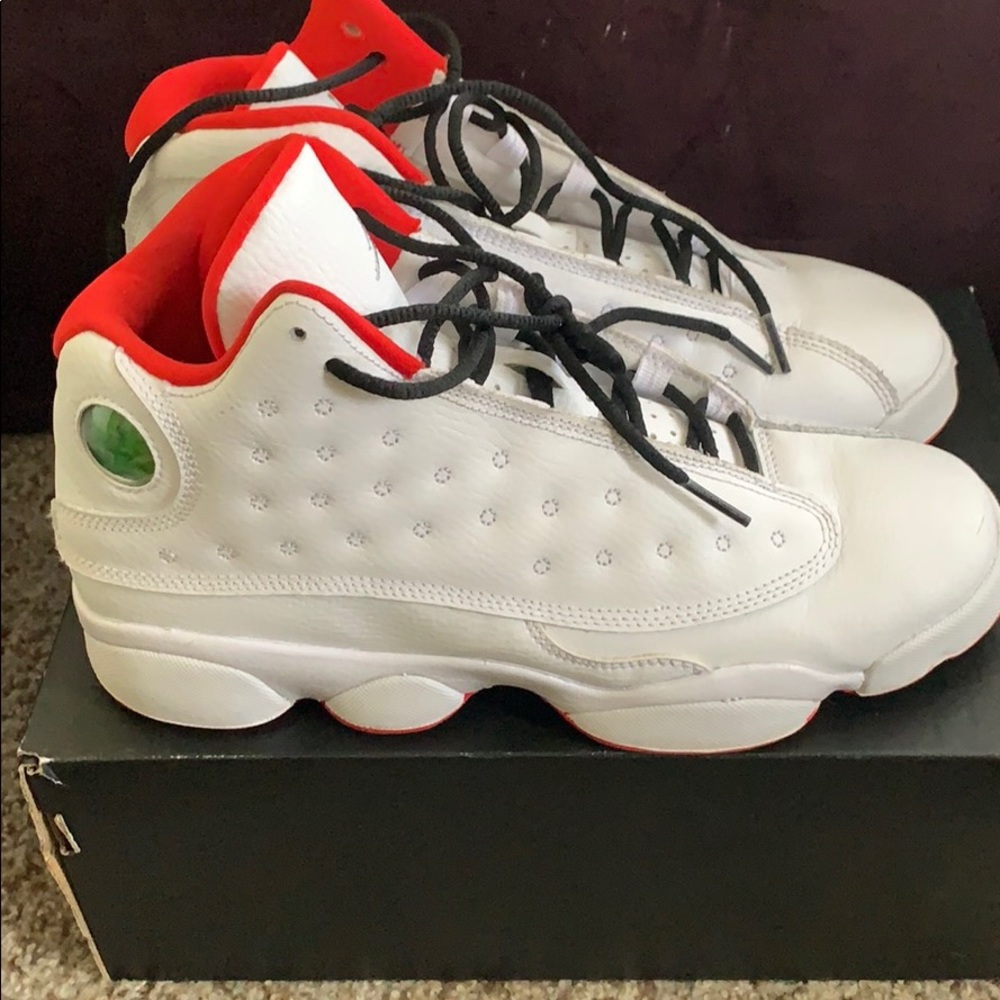 White and Red Jordans